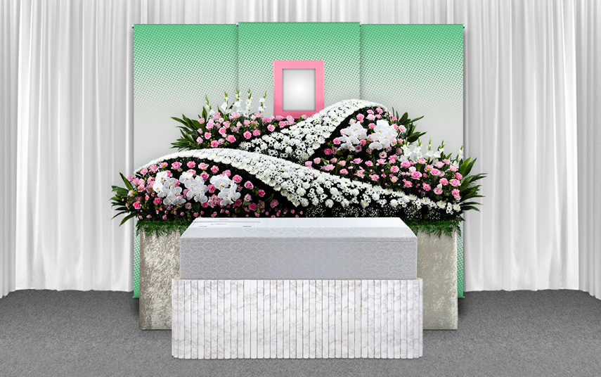 生花祭壇プラン 十人十色の家族葬 こころの風